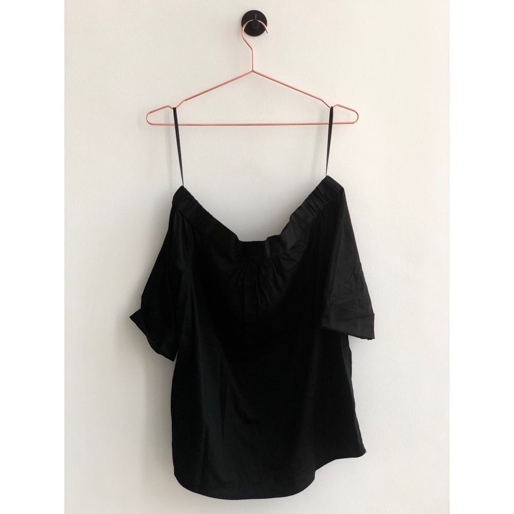 MICHAEL KORS Off the Shoulder Shirt Black XS - Picture 2 of 6